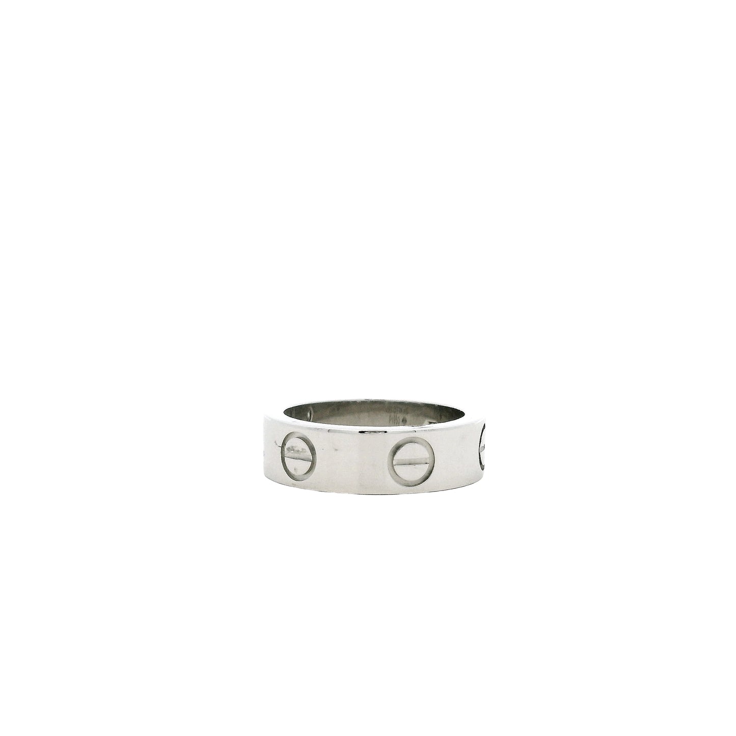 Cartier Platinum Love Ring with Diamond — worn on the finger