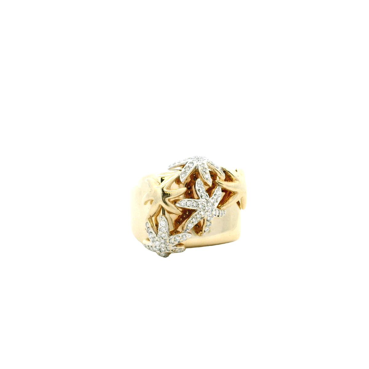14k Yellow Gold 0.75ctw Round Diamond Starfish Cocktail Ring — photo 9 of 9