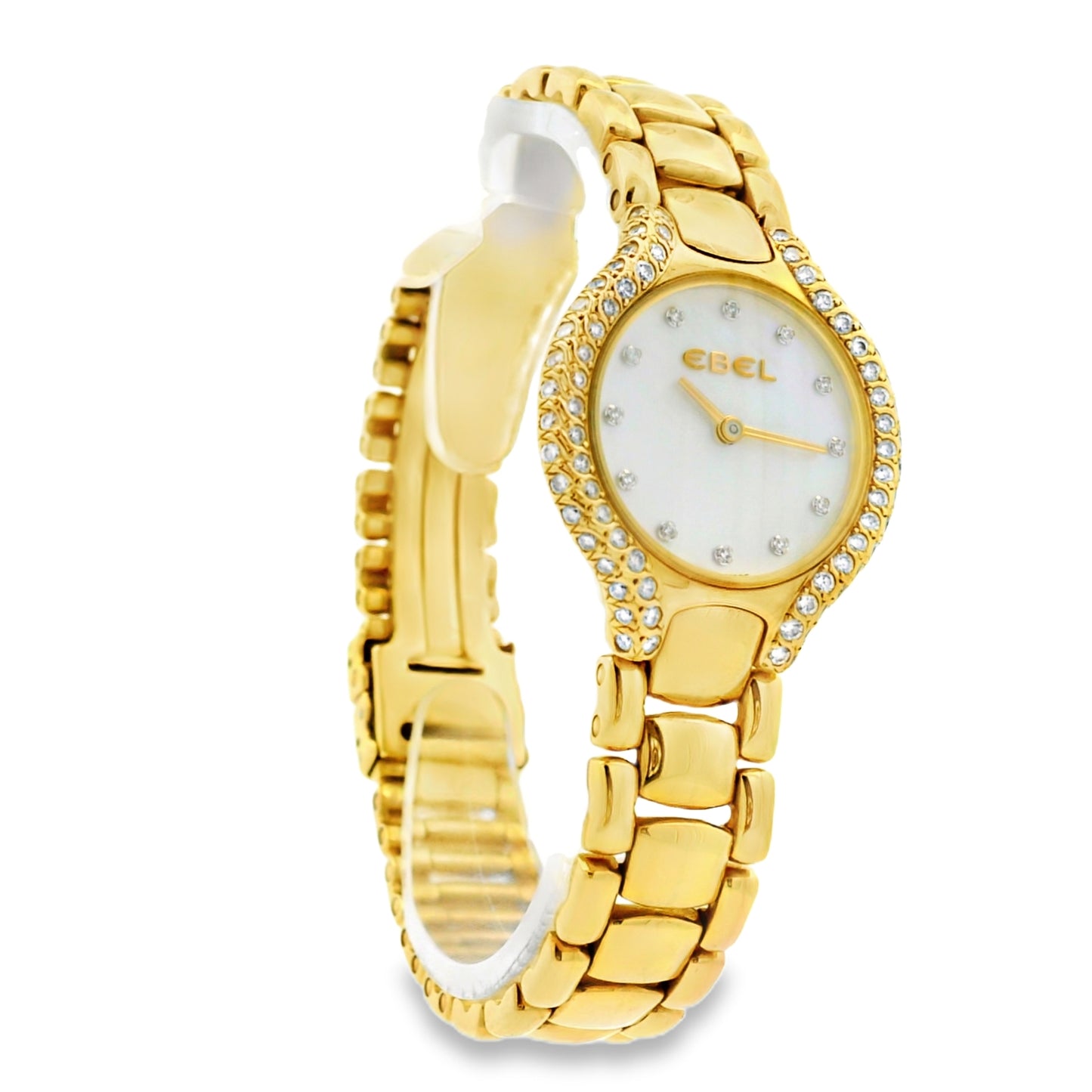 Ebel Beluga 18k Yellow Gold 24mm Mother of Pearl Dial with Diamond Bezel Watch