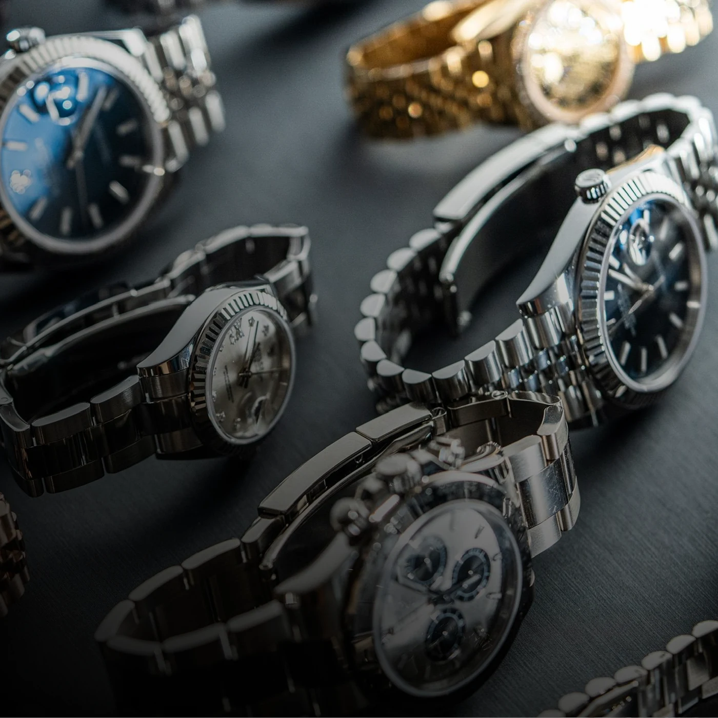 A selection of luxury wristwatches