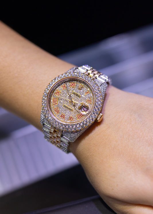 Rolex Datejust Iced Out Roman Wristwatch