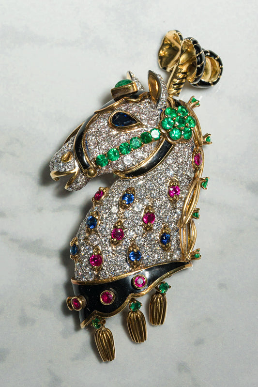 The David Webb Brooch Carousel Horse Head, a Masterpiece of Luxury and Rarity