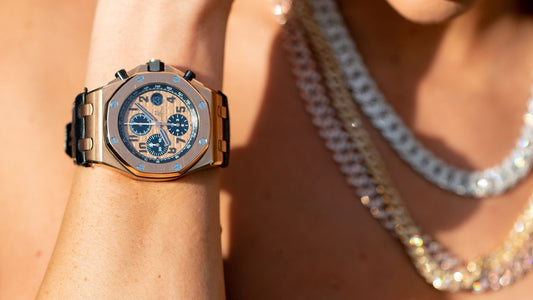 An Audemars Piguet Royal Oak Offshore chronograph worn on the wrist.