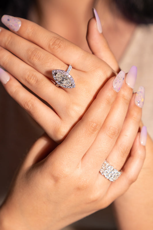 marquise diamond pear-shaped ring