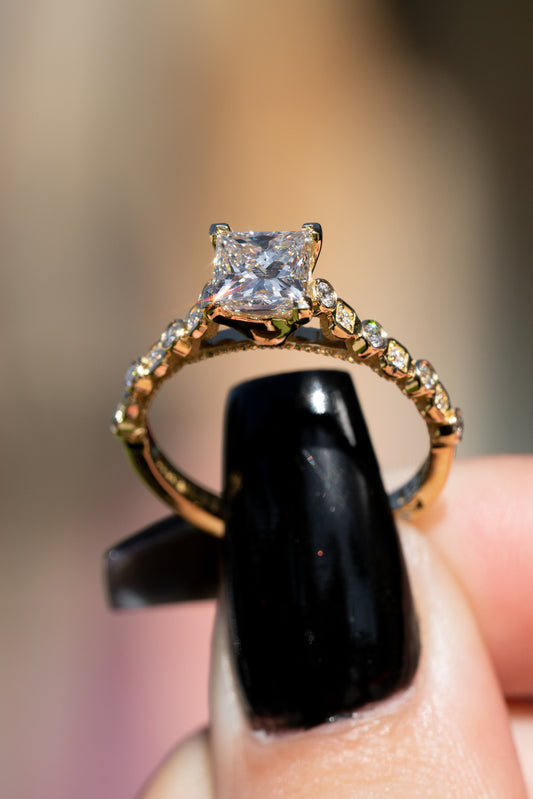 Round and Square Diamond Ring