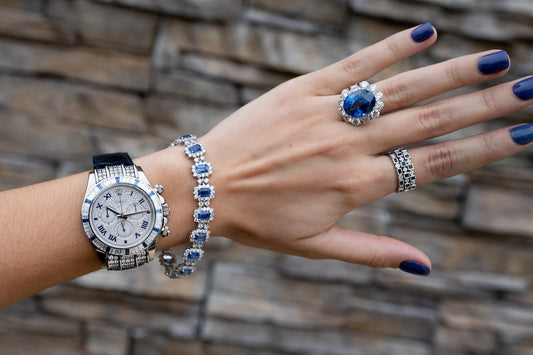 matching jewelry and rolex watch set