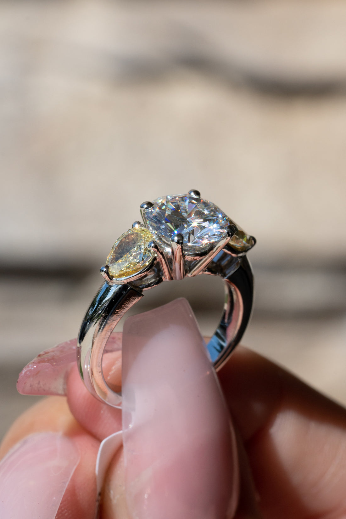 custom three-stone rings