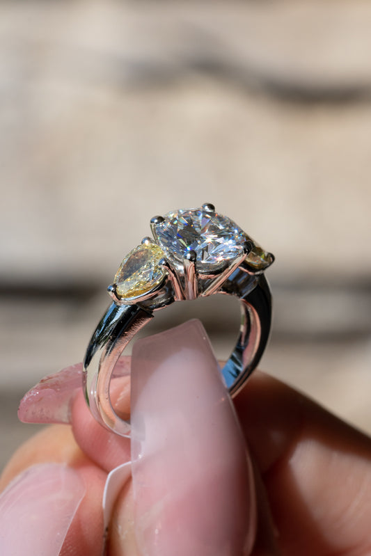 custom three-stone rings