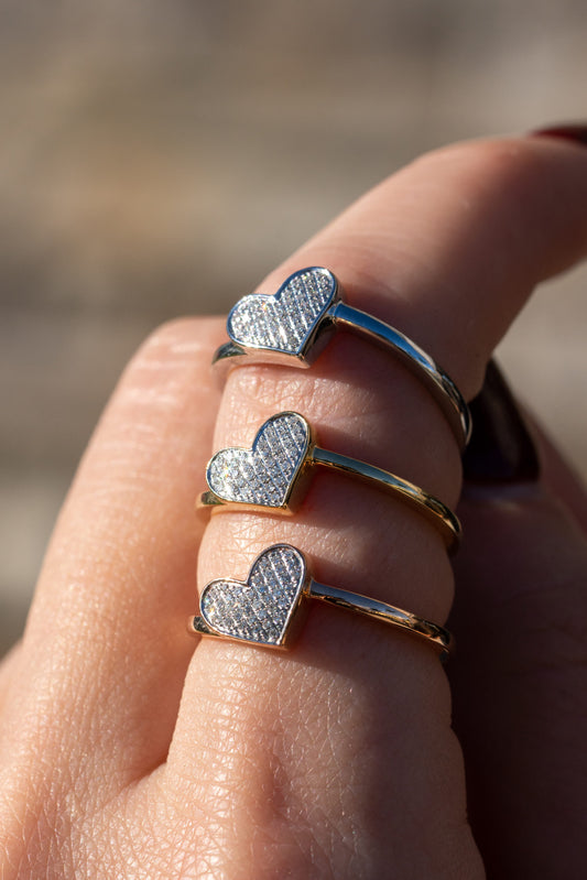 A closer look at the gorgeous heart-shaped engagement rings