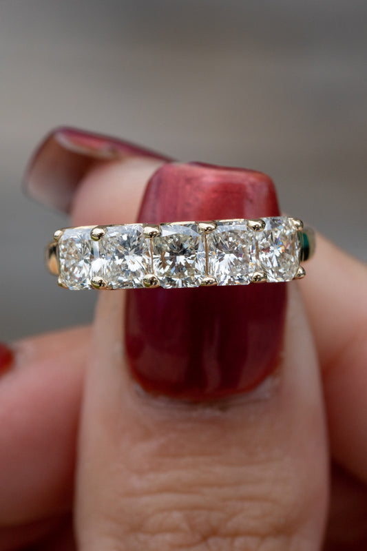 five-stone diamond ring