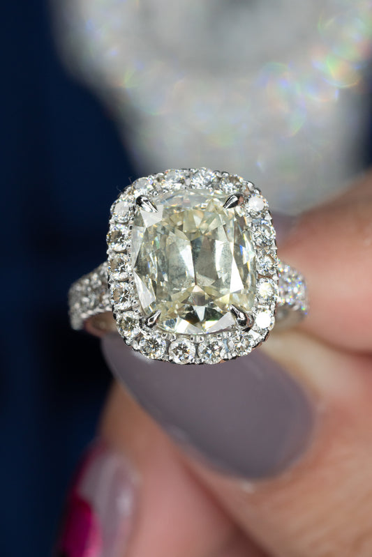 What is special about Cushion Cut Diamond Halo Ring?