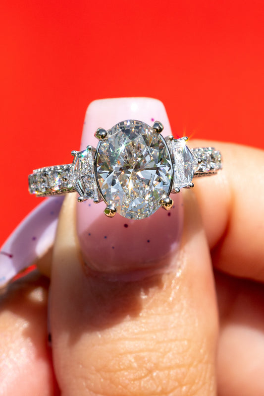 Three-Stone Diamond Ring with Eternity Band