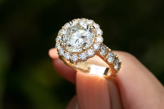 yellow gold halo engagement ring