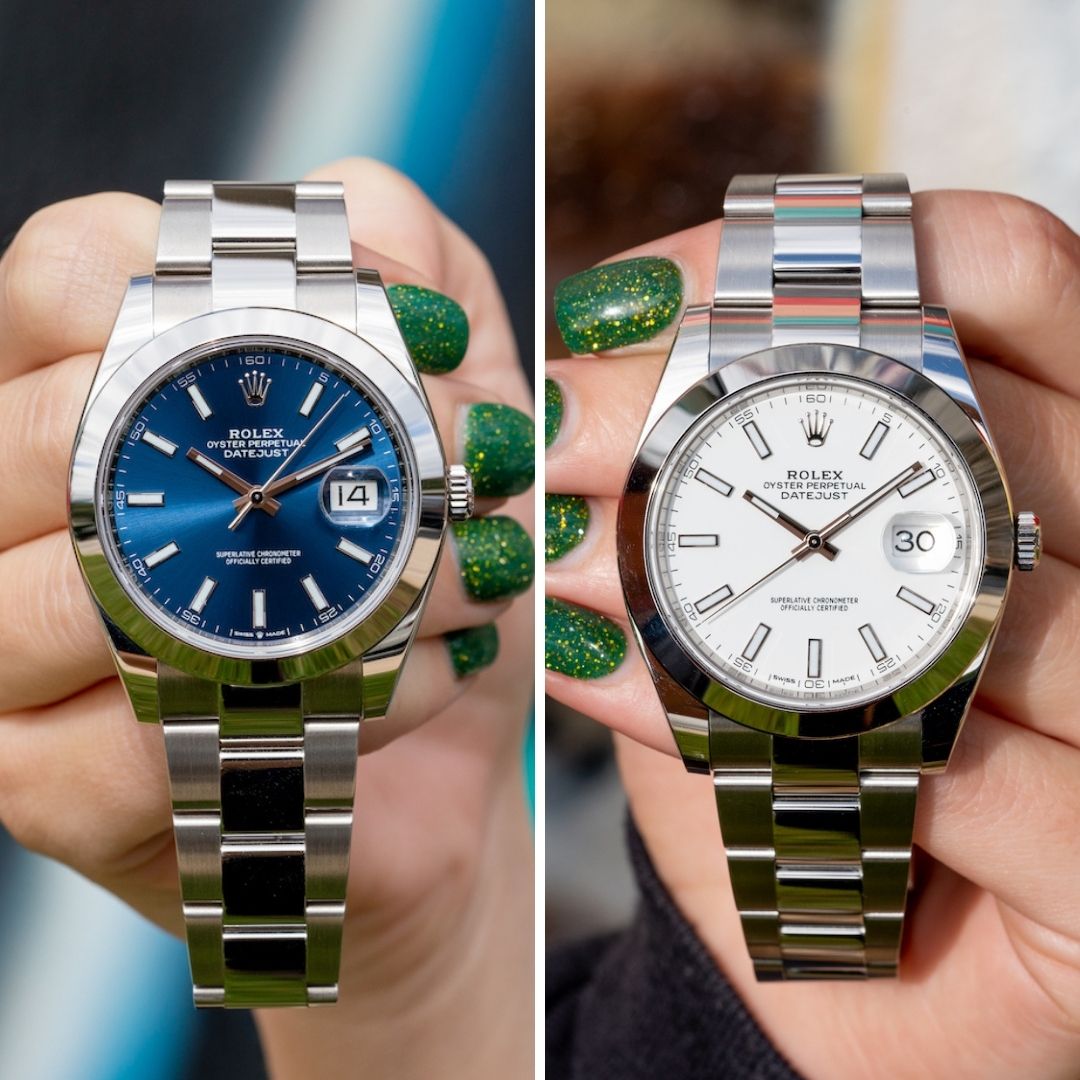 blue dial vs white dial datejust