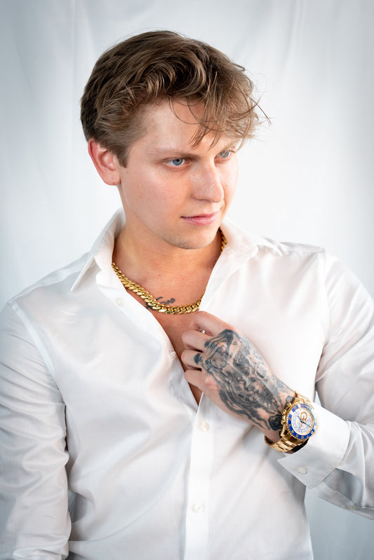 Cuban Link Chain Necklace in Yellow Gold