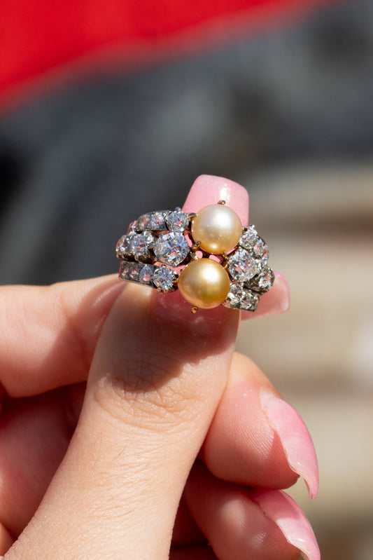 Diamond and Pearl Cocktail Ring
