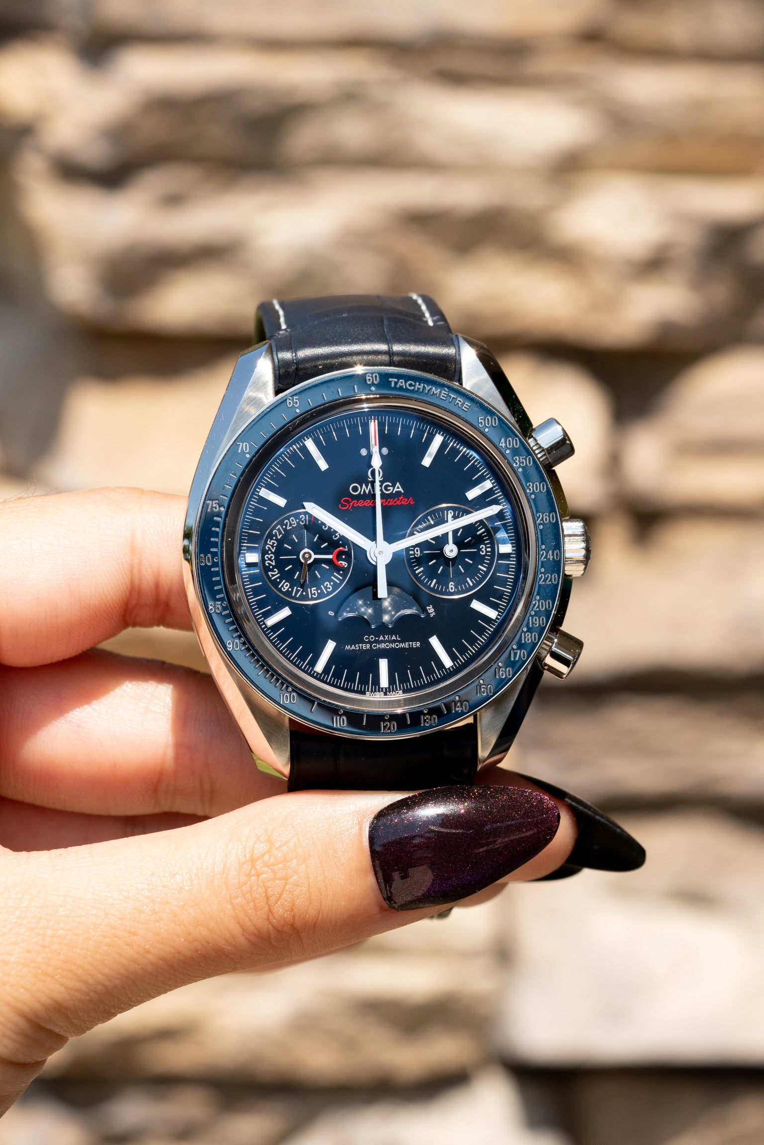 Omega Speedmaster with Blue Dial – Diamonds By Raymond Lee