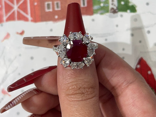 Ruby and Diamond Cocktail Ring