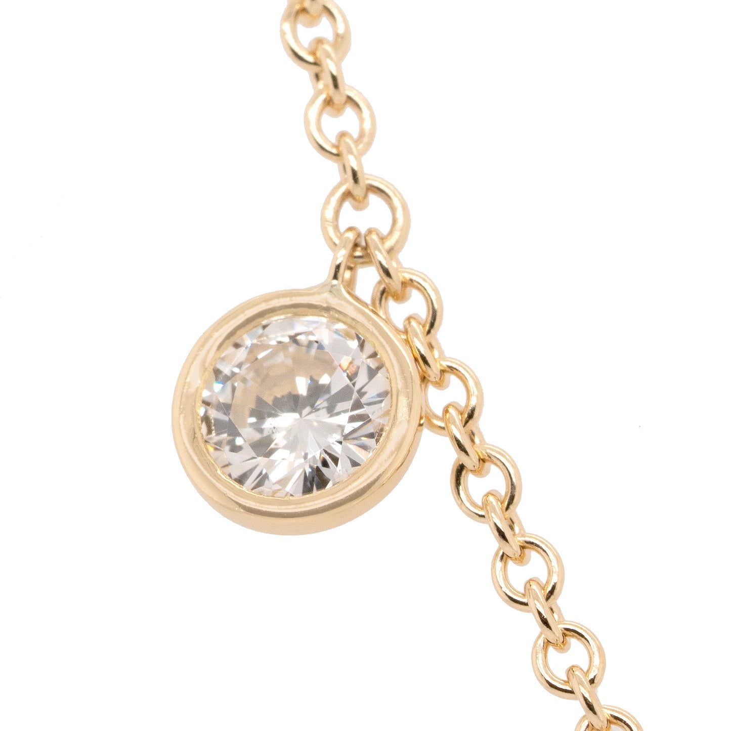 18k Yellow Gold 3.54ctw Round Cut Diamond By The Yard Choker Necklace