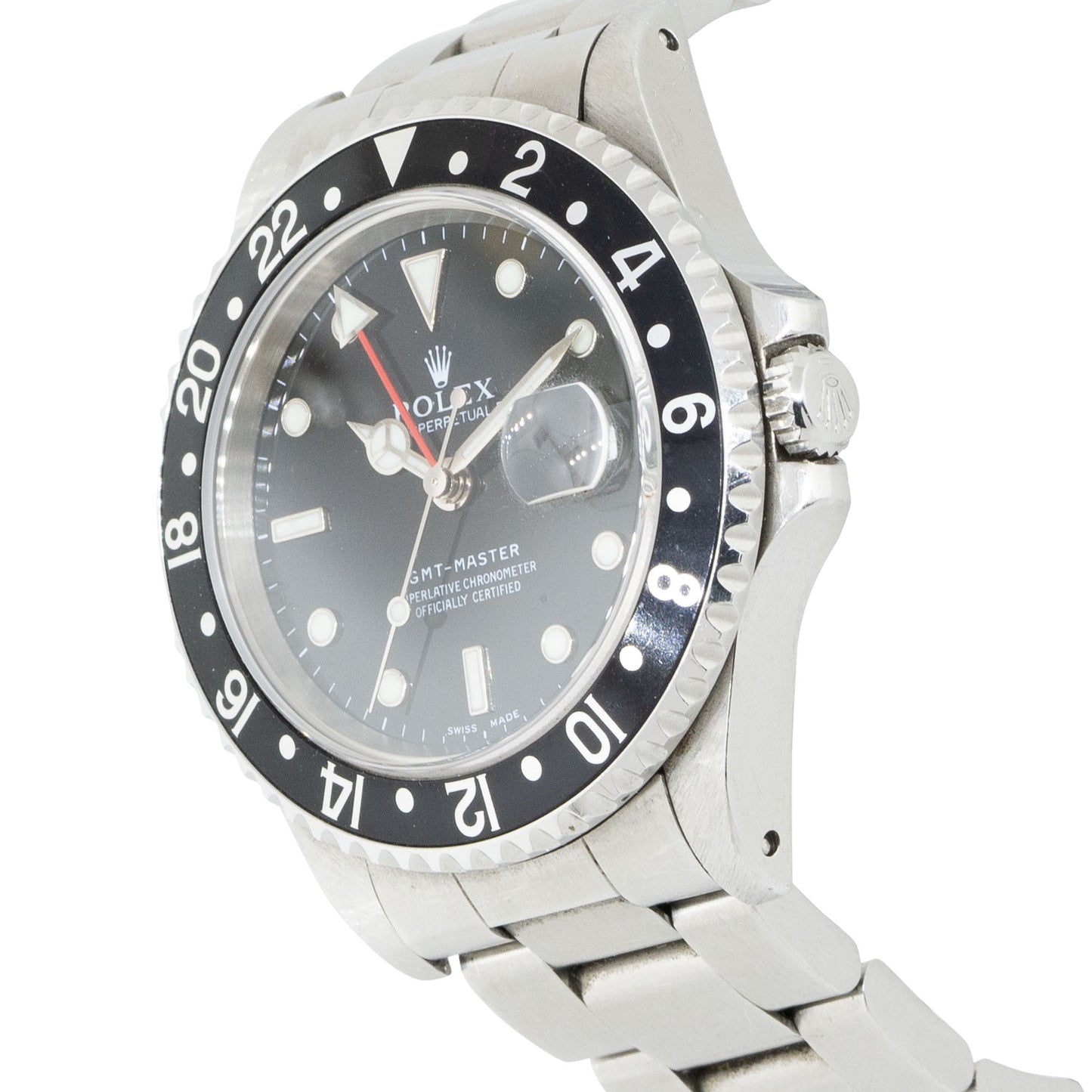 Rolex 16700 GMT-Master Stainless Steel Black Dial Watch