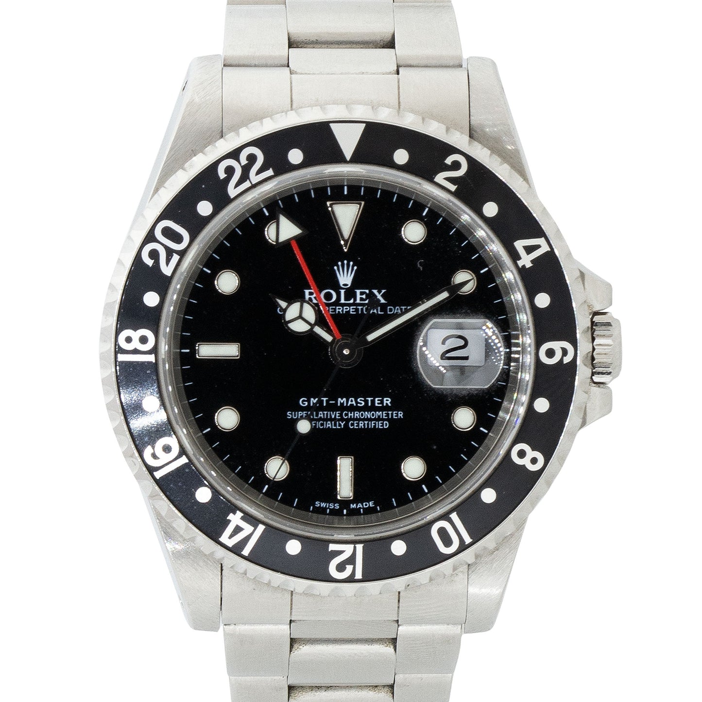 Rolex 16700 GMT-Master Stainless Steel Black Dial Watch