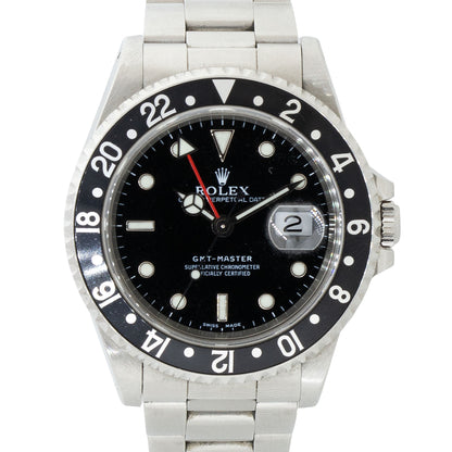 Rolex 16700 GMT-Master Stainless Steel Black Dial Watch