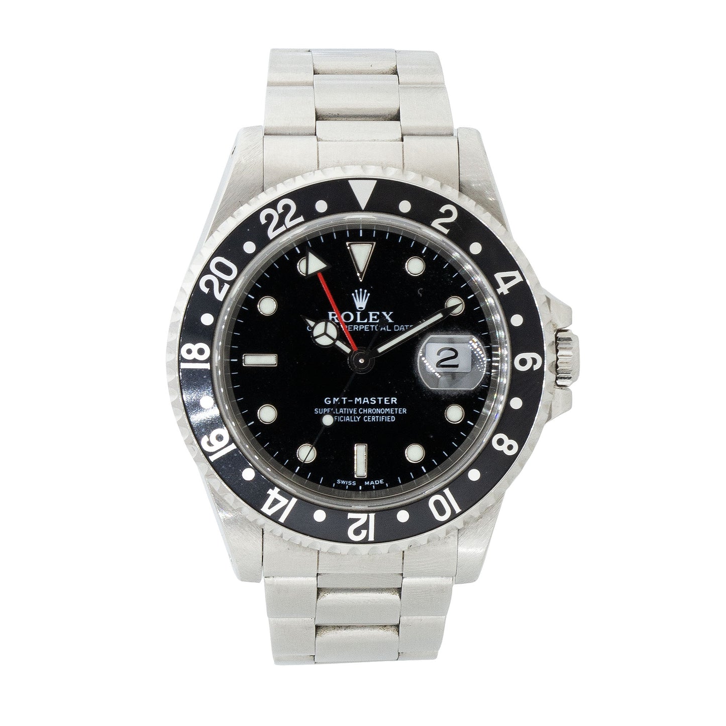 Rolex 16700 GMT-Master Stainless Steel Black Dial Watch