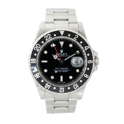 Rolex 16700 GMT-Master Stainless Steel Black Dial Watch