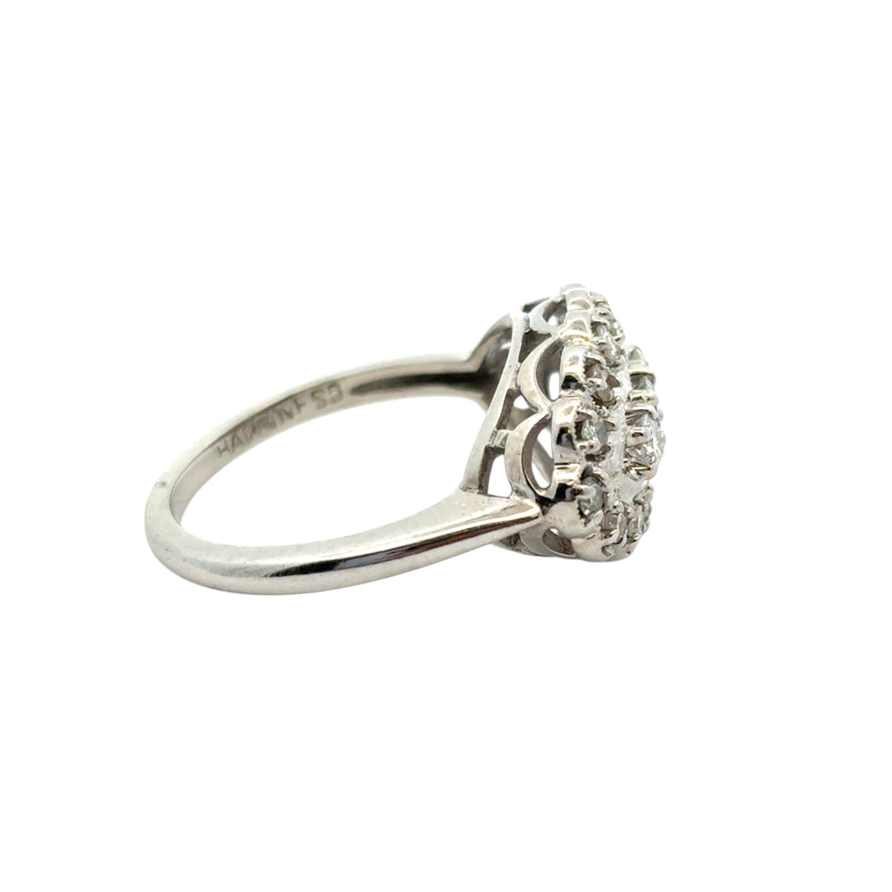 14k White Gold Vintage Style 0.50ctw Diamond Ring