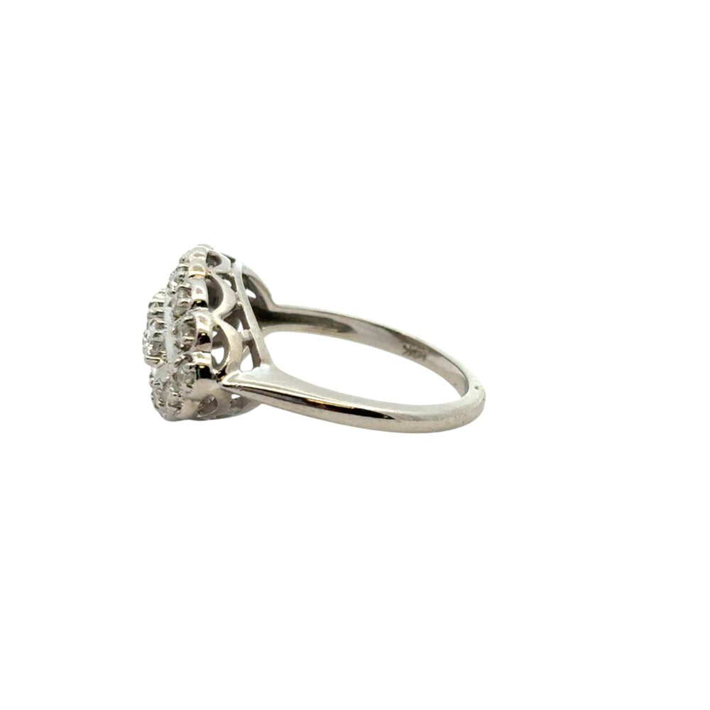 14k White Gold Vintage Style 0.50ctw Diamond Ring