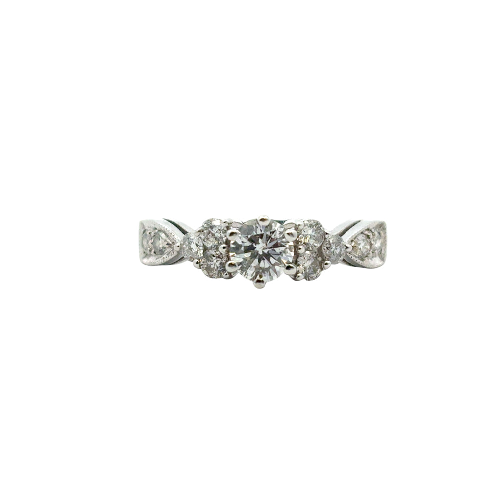 14k White Gold 0.40ct Round Brilliant Diamond Engagement Ring