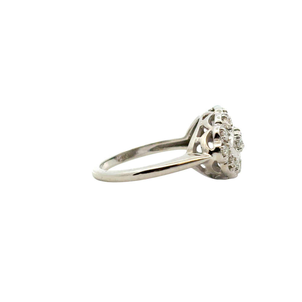 14k White Gold Vintage Style 0.50ctw Diamond Ring