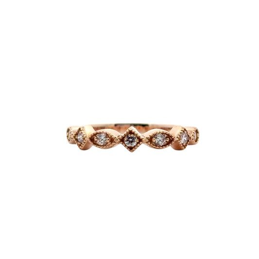 14k Rose Gold approx. 0.20ctw Diamond Stackable Ring