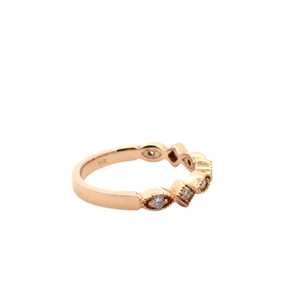 14k Rose Gold approx. 0.20ctw Diamond Stackable Ring