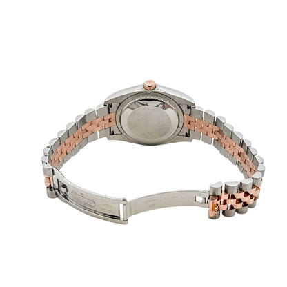 Rolex 116231 Datejust Two Tone 18k Rose Gold Black Rolex Pyramid Diamond Dial Watch