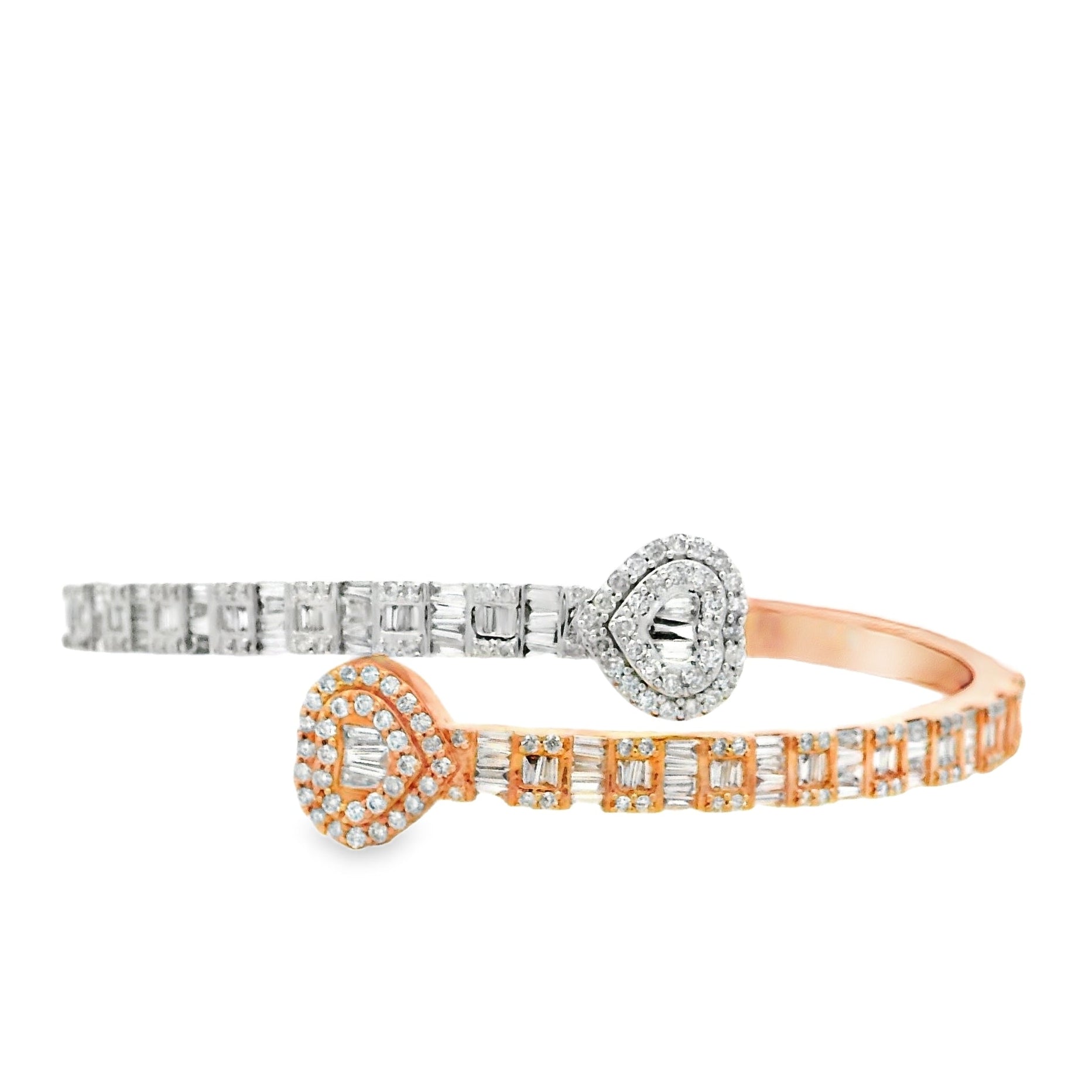 Round and Baguette Heart Bracelet