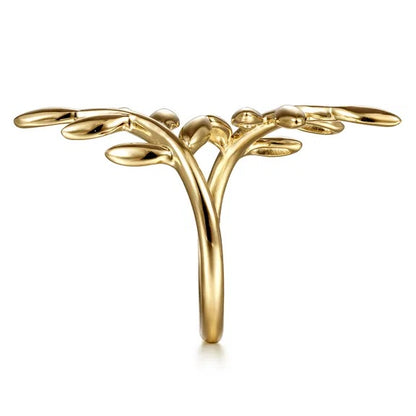 Gabriel & Co. 14k Yellow Gold Olive Leaf Bypass Ring