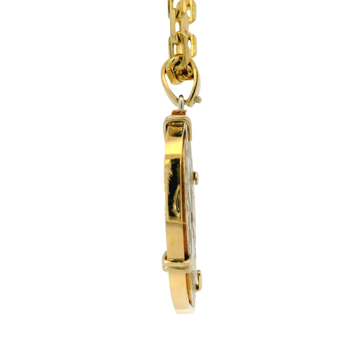 14k Yellow Gold Custom Handmade Pendant with Diamond Cut Cable Necklace