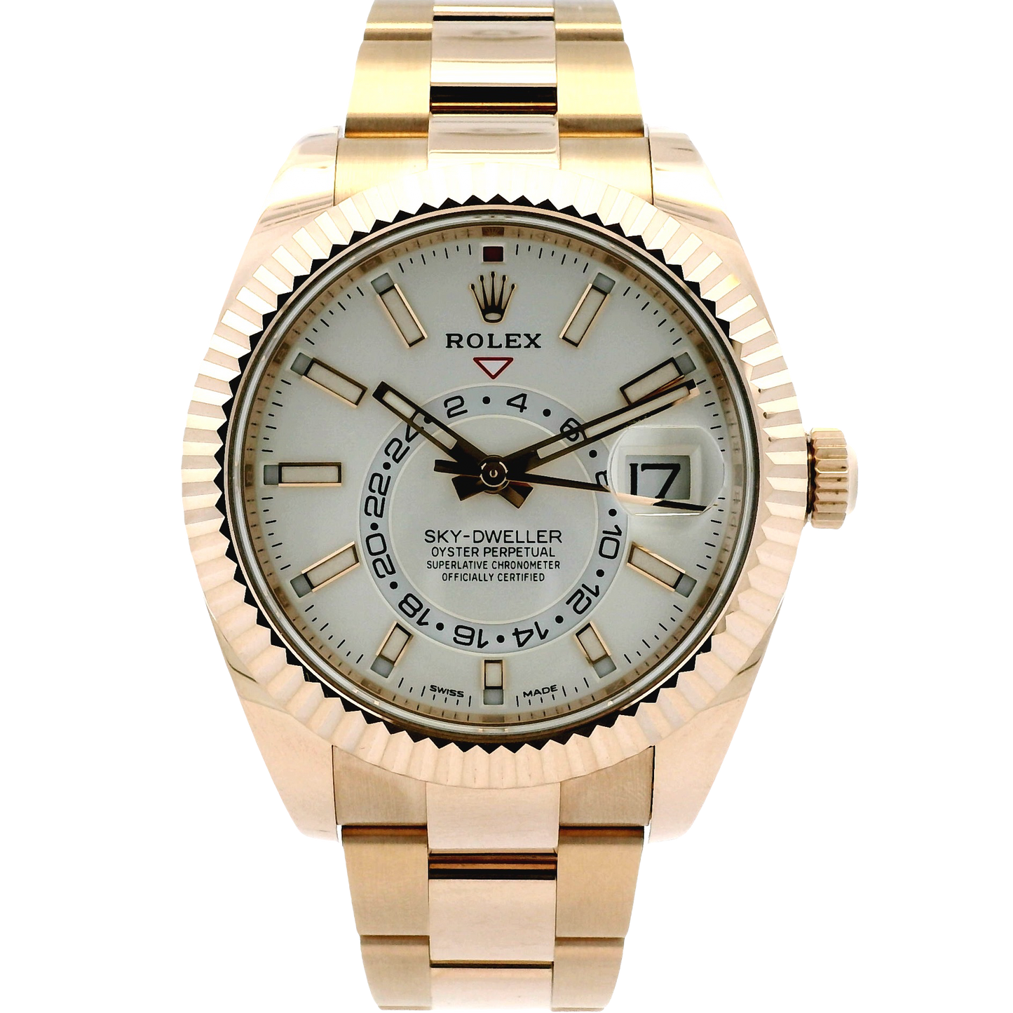 Rolex 326935 SkyDweller 42mm 18k Rose Gold with Ivory Dial Watch