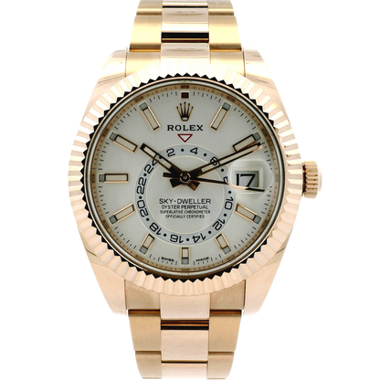 Rolex 326935 SkyDweller 42mm 18k Rose Gold with Ivory Dial Watch