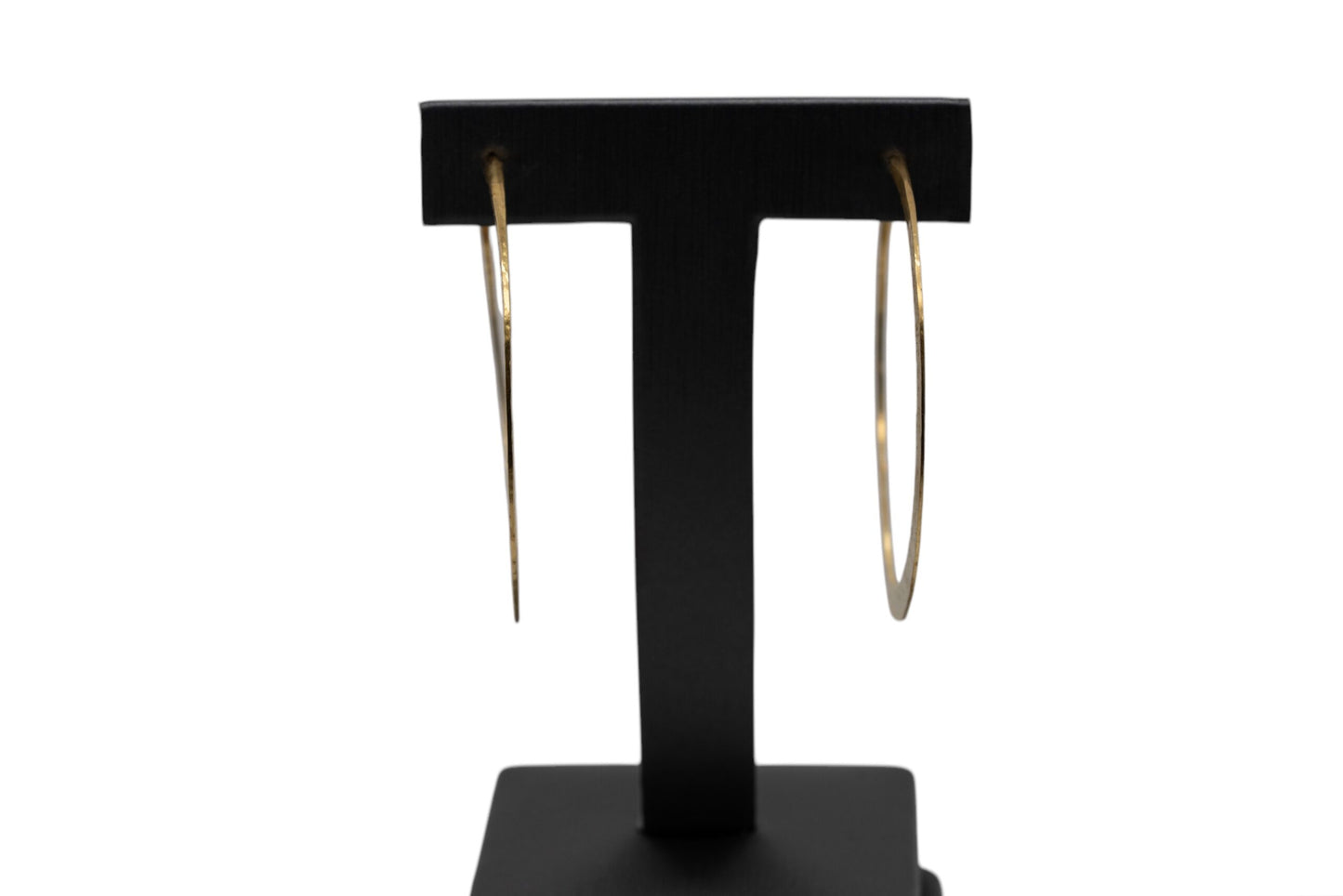 18k Yellow Gold Hammered Hoop Earrings
