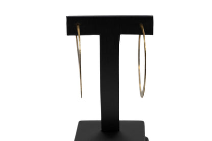 18k Yellow Gold Hammered Hoop Earrings