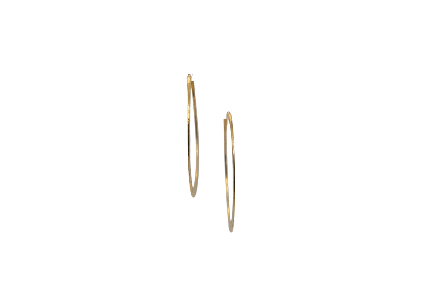 18k Yellow Gold Hammered Hoop Earrings