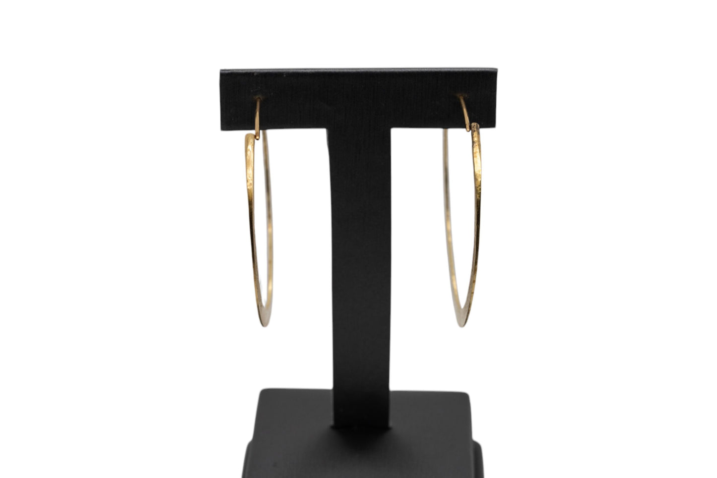 18k Yellow Gold Hammered Hoop Earrings
