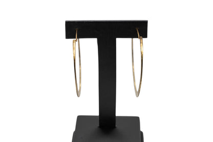 18k Yellow Gold Hammered Hoop Earrings