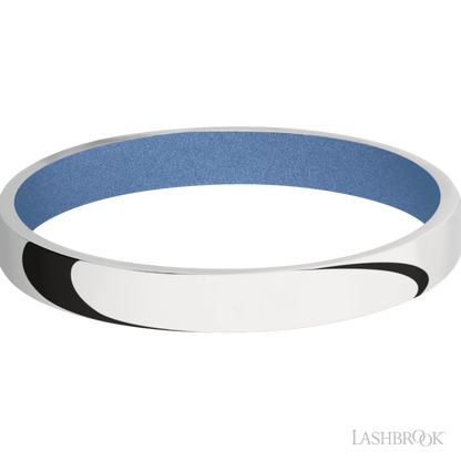 3 mm wide Domed 14K White Gold band featuring a Crushed Orchid sleeve.