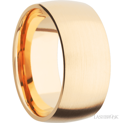 10 mm wide Domed 14K Yellow Gold band.