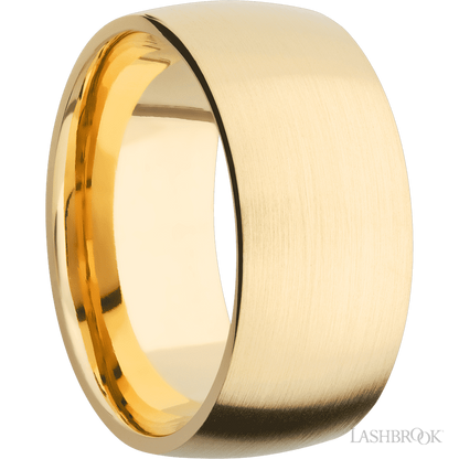 10 mm wide Domed 14K Yellow Gold band.