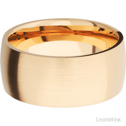 10 mm wide Domed 14K Yellow Gold band.