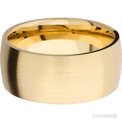 10 mm wide Domed 14K Yellow Gold band.